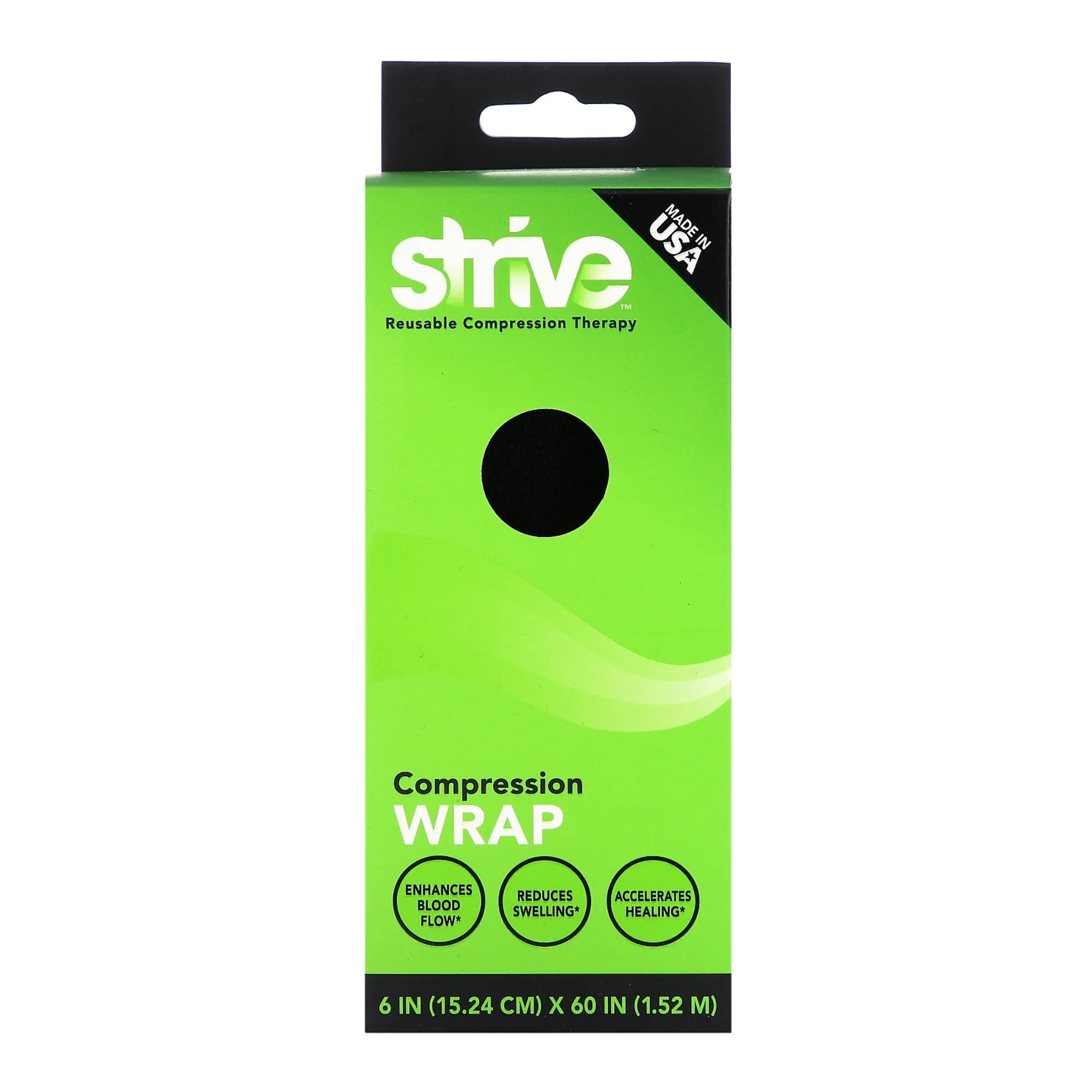 Strive, Elastic Compression Therapy Wrap, Supportive and Adjustable Wrap for Muscle Recovery, Unisex, Medium (6" x 60")