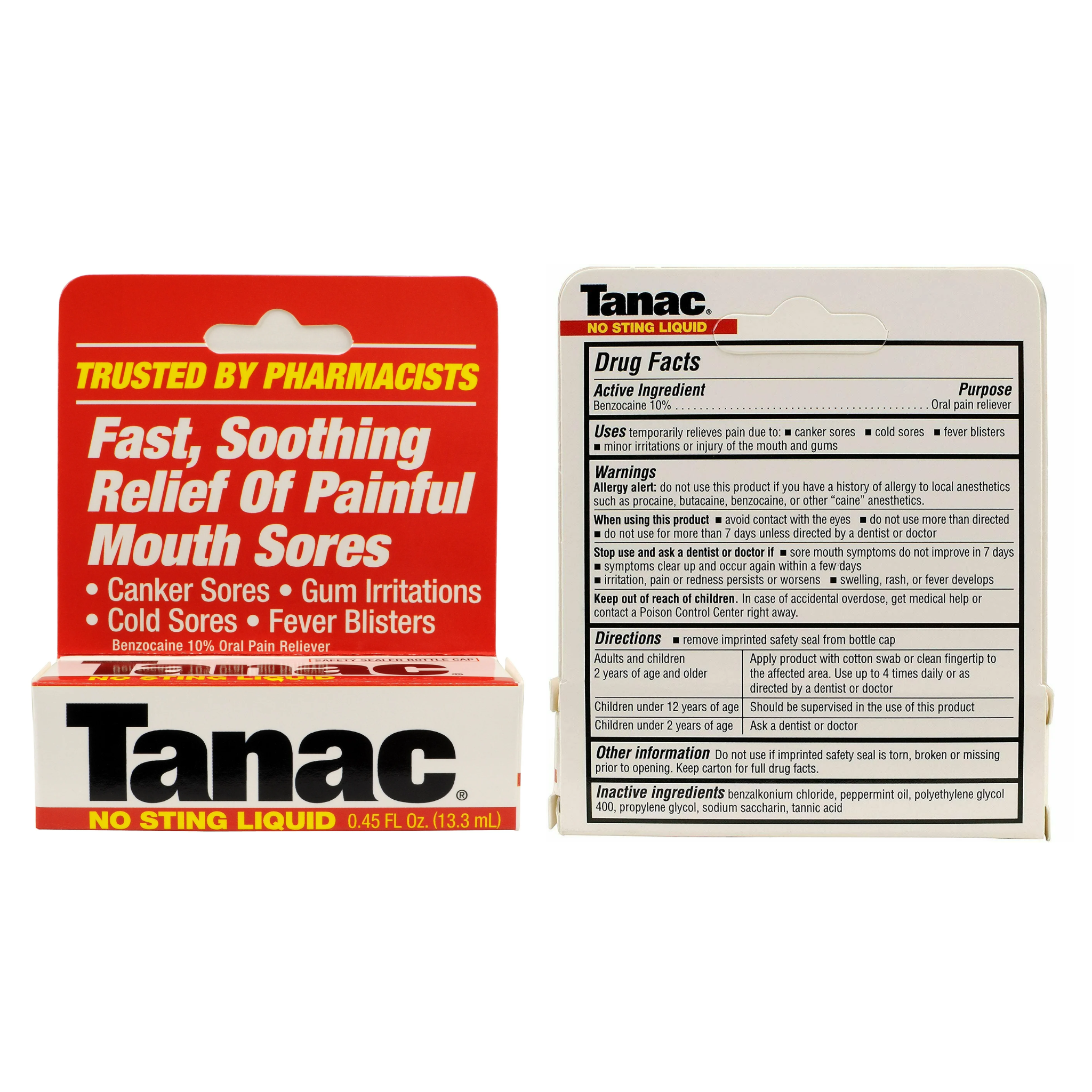 Tanac, No Sting Liquid, Fast-Acting Over-the-Counter Medicine for Soothing Relief, 0.45 oz