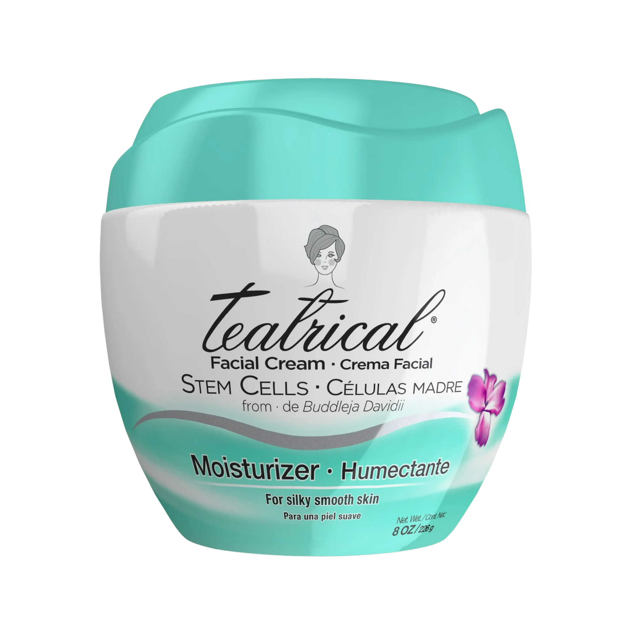 Teatrical, Facial Cream with Stem Cells, Moisturizer for Dry Skin, 8 oz Jar